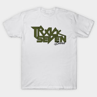 Olive Track Seven Band Logo with Black Outline T-Shirt